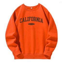 Men's Hoodies California West Letter Printing Hoody Man O-Neck Fleece Warm Streetwear Casual Basic Loose Clothing Fashion Vintage