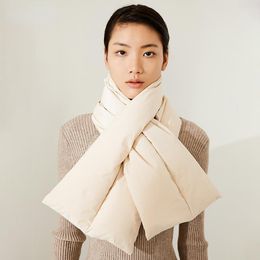 Scarves Winter 2023 Down Cotton Scarf Thickened Warmth Fashion Neckwear Cold Proof Neck Protection For Men And Women