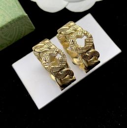 Classic Studs Earrings Eardrop Designer Jewellery Gold Silver Brass Letter Ear Hoop Men Women Fashion Jewellery Earrings With Box