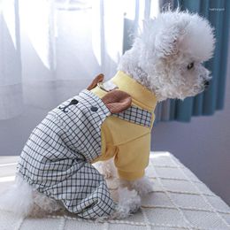 Dog Apparel Pet Clothes Cartoon Spring Jumpsuit Puppy Bear Beautiful Couple Dress Pant Warm Outfit Small Costume