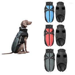 Dog Apparel Reflectice Coat Clothes Thick Dogs Harness Waterproof Vest Pet Clothing With Fur Collar Large Shepherd Outfit