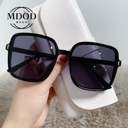 UV400 Sunglasses Gradient Square Decoration Black Large Frame Transparent Trend Sunglasses 2022 Fashion Glasses