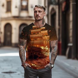 Men's T Shirts High -quality Fashion Oversized -shirt 2023 Summer 3D Pattern Street Casual Round Collar