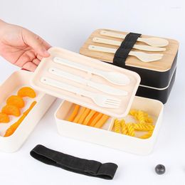 Dinnerware Sets Microwave Lunch Box Portable Leak-proof Boxes With Tableware Bento Style Student