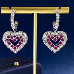 Stud Earrings Luxury Free Delivery To WomenStainless Steel Love Pendant Red Stone Dinner Accessories Wholesale 2023