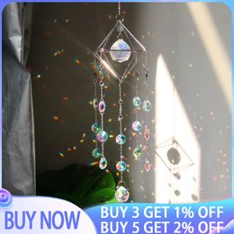 Garden Decorations Big Crystal Wind Chime Prism Sun Catchers Windbell Handmade Hanging Ornament Nordic Home Room Decoration Dream Catcher 230721