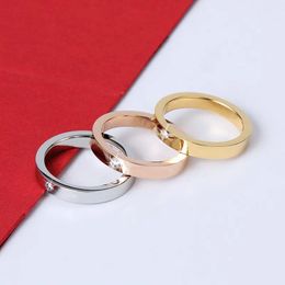 4mm 5mm 6mm titanium steel silver love ring men and women rose gold jewelry for lovers couple rings giftQ2