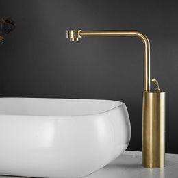 Brushed Gold Bathroom Faucet Basin Faucet Hot Cold Black Sink Faucet Brass Faucet Kitchen Faucet Swivel Sink