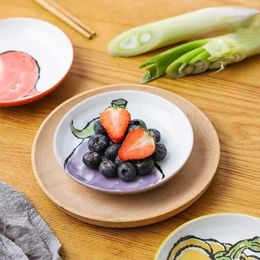 Dinnerware Sets Japanese Vegetable Pattern Tableware Set Hand-painted Ceramic Household Large Ramen Bowl Porridge Soup Kitchen Plate