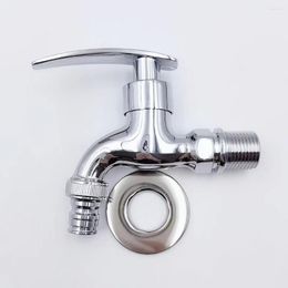 Bathroom Sink Faucets Glossy Plating G1/2 Medium Length Cold Water Tap Fast On Faucet Washing Machine Bibcock