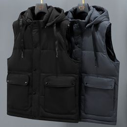 Men's Vests Plus Size L-8XL Autumn Winter Men's Coat Brand Thick Warm Sleeveless Jacket Men High Quality Oversize Winter Vest Black 230721