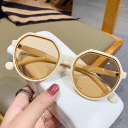 Sunglasses Korean Style Vintage Geometry Shape Frame Sunshade Glasses For Men Women Fashion UV Protection