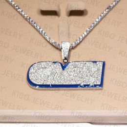 Hip Hop High Quality 925 Sterling Silver Iced Out Custom Name Vvs Moissanite Letter Pendant