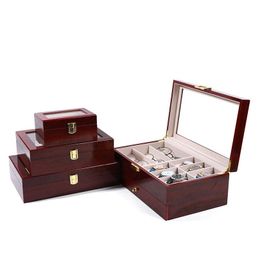 Watch Boxes Cases 2/3/5/6/10/12 Grids Wooden Wristwatches Case Holder Organiser Storage For Quartz Bracelets Jewellery Box Display Gift Drop