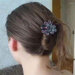 Hair Clips Big Crystal Flowers For Woman Girls Wedding Ornaments Top Crab Clip Vintage Jewellery