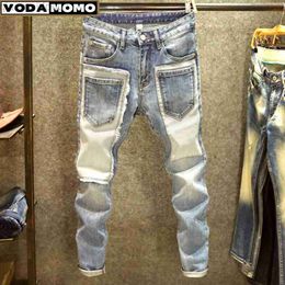 Men's Jeans 2023 men denim jeans straight worn hole jeans Europe and America classic old pants pantnes hombre y2k streetwear cargo pants L230724