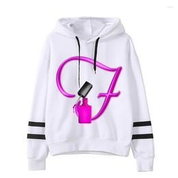 Women's Hoodies Vintage Nail Polish Alphabet Hoodie Harajuku Korean Sweatshirt Y2k Clothing Cute Fashion Hoodied 26 English