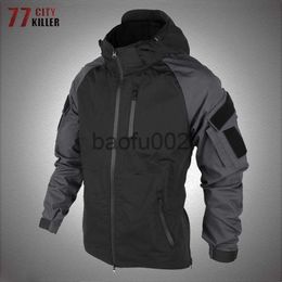 Men's Jackets Outdoor Tactical Hooded Jacket Men Combat Military Coat Spring Autumn Detachable Hoodie Multi-pocket Bomber Jackets Male Black J230724