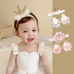 Hair Accessories Baby Headband Crown Headdress Children 100 Days One Year Old Princess Bow Little Girl Head Flower Born