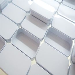 New Arrival white Rectangle gift storage metal box sealing plain tin box 95x60x21mm without hinge2754