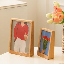 Frames Wood Pictures Wall Po Frame Acrylic Pocard Holder Personalised Children Art Display Front Opening Cadre Decor