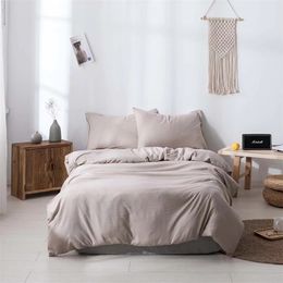 Bedding sets Design s Fabric Solid Colour Quilt Cover Set Double Bed el Home Duvet 230721