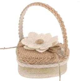 Jewelry Pouches Flower Girl Proposal Gifts Showcase Basket Rings Holder Storage Baskets Wedding Ceremony Wood Organizer Lovers