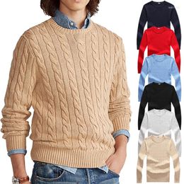 Men's Sweaters High Quality Cotton Long Sleeve Pullover Tops O-Neck Knitted Jumper Style Knitwears Clothes Autumn Winter