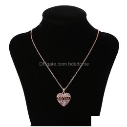 Pendant Necklaces Update Mom Ziron Diamond Heart Necklace Stainless Steel Chains Mother Gift Will And Sandy Drop Delivery Jewellery Pend Dhoke