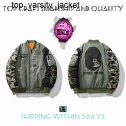 New 23ss Mens jackets Craftsmanship Star Spots designers Varsity co-branding Stylist Military style Camouflage Baseball womens mens Letterman Jacket