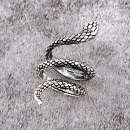 Cluster Rings 1Pcs European Personality Vintage Metal Snake-shaped Index Finger Ring Punk Wind Cool Opening Adjustable Jewellery R158-2