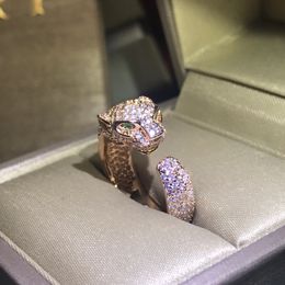 gold ring designer rings for woman Brand Leopard head Ring Full of diamonds Luxury 18k gold and silver Rose gold mens ring designer jewelry ring