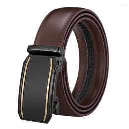 Belts Men Real Genuine Leather Belt Alloy Automatic Buckle Mens For Male Casual High Quality 3.5cm Width Fashion
