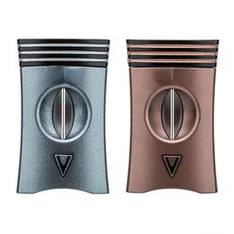 Light Luxury and Durable Cigar Cutter Zinc Alloy Multifunctional V-shaped Hole Cutters Cigar Holder Factory Outlet Cigars Knife