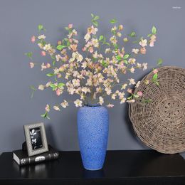 Decorative Flowers Artificial Cherry Branch 3-pronged Wedding Home Furnishings Chinese Garden Soft Decoration Floral Table Living Room