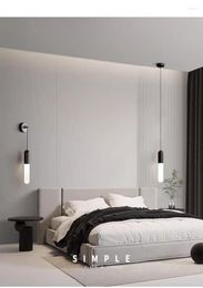 Wall Lamp H65 Copper Bedroom Modern Simple Black Minimalist Living Room TV Background Hanging Line Pendant Lights
