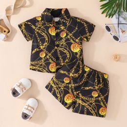 Clothing Sets 336 Months Short Sleeve Blouse and Shorts Summer Outfit Toddler Infant Clothing Set Kids Wear Ootd For born Baby Boy 230721