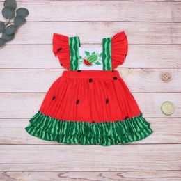 Wholesaler 2023 New Exquisite Summer Green Cotton Sleeveless Neck Dress Watermelon Print Skirt Red Printing Clothes