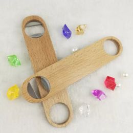 Sublimation 1PCS Woodens Hotel Flat Board Speed Bottles Opener Home Beer Cap Wooden Cover Wood Bottle Opener wly935 LL