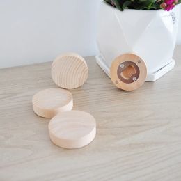 Decorative Objects Figurines Pack of 10 Round Wooden Magnetic Bottle Openers Wood Fridge Magnet Beer Opener Refrigerator Magnets LL