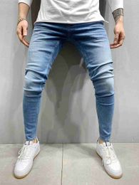 Men's Men s Jeans Skinny Slim Fit Blue Hip Hop Denim Trousers Casual for Jogging jean 230111 L230724
