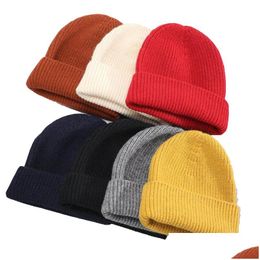 Beanie/Skull Caps Casual Womens Beanie Hat Warm Autumn Women Knit Cap For Girls Spring Hats Female Street Drop Delivery Fashion Accessories