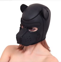 Halloween Party Masks Dog Hood Mask Cosplay Full Head+Ears Halloween Party Latex Mask