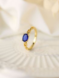 2023 Hot selling S925 in Europe and America, Irregular Versatile Fashion, Popular Advanced Design, Blue Stone Ring for Women