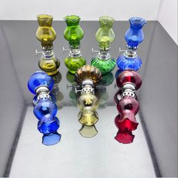 Glass Pipes Smoking blown hookah Manufacture Hand-blown bongs Old Coloured glass Alcohol burner cigarette accessories