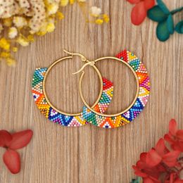 Stud Go2boho Native Ethnic Beads Earring Women's Jewellery Gift For Her Miyuki Large Hoops Earrings Pendientes Stainless Steel Ear Ring 230724