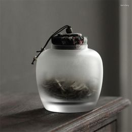 Vorratsflaschen Japanische kreative Milchglas-Teedose Haushalt versiegelter Süßigkeitentank High-End-Boutique-Gewürzglas tragbarer Kanister