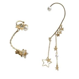 Ear Cuff Fashion With Asymmetric Temperament Beautif Women Earring Cuffs Stars Tassel Pearl Earrings Drop Delivery Jewellery