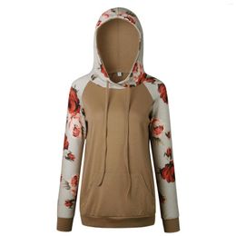 Women's Hoodies 2023 Autumn Women Sweatshirt Velvet Fashionable Print Flower Long Sleeve Casual Hooded Coat For Girls Hood Jacket Female