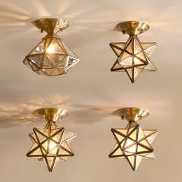 Ceiling Lights American Style All Copper Lamp Star Corridor Modern And Simple Balcony Creative Personalized Entry